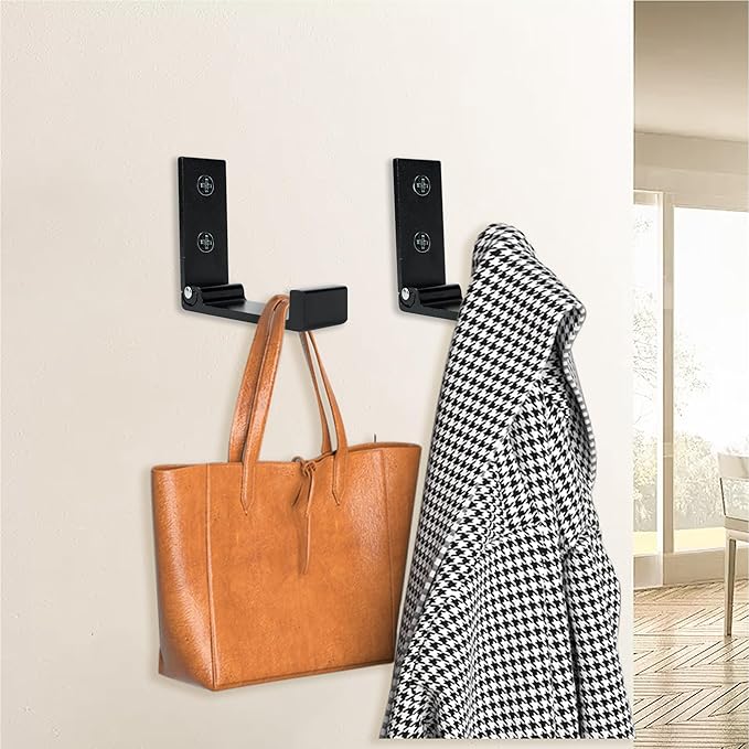 Aynoo Folding Coat Hook, Metal Heavy Duty Metal Coat Towel Hooks, Wall Mounted - Image 2