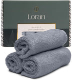 Silver Grey Washcloths Set of 6 Soft Facial Cloths 10” x 10” 100% Viscose by Loran