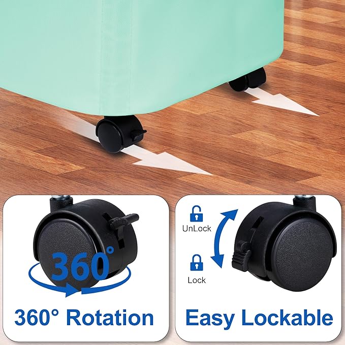 Slim Laundry Hamper with Lid and Wheels, Small Rolling Laundry Basket with - Image 4
