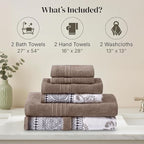 Modern Threads Ophelia 6-Piece 100% Cotton Towel Set – Reversible Yarn Dyed - Image 3