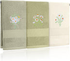 3 Pcs Daisy Floral Hand Towels Daisy Flowers Boho Bathroom Decor 14x29 Inch by Tingjoo