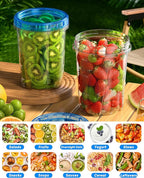 12 Pack-34oz Freezer Storage Containers, Plastic Food Storage Containers - Image 6