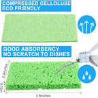 Zhengmy 200 Pieces Sponges Kitchen Compressed Sponges Bulk Natural Dish Sponge - Image 3