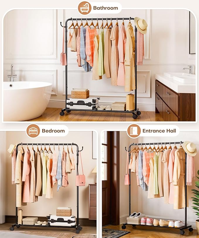 Homde Heavy Duty Clothes Rack: 120lb Standing Garment Storage - Image 8