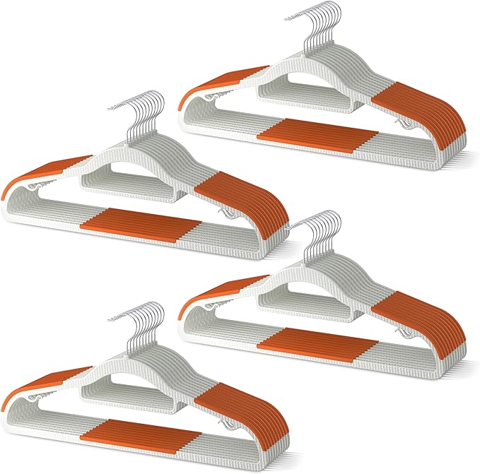 40 Pack Heavy Duty Plastic Hangers, Non Slip Clothes Hangers by MLKJHHI