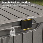 EAST OAK Outdoor Storage Box | 31 Gallon Deck Box Indoor and Outdoor Use | Waterproof Resin Storage Bin with Latch for Patio Cushions, Gardening Tools | UV Resistant | Deep Grey - Image 4