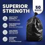 Plasticplace - T55151BK 55-60 gallon Trash Bags │ 1.5 Mil │ Black Heavy Duty - Image 4