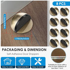 8 Pcs Self Adhesive Door Stoppers, Stainless Steel Floor Door Stop Wall - Image 2