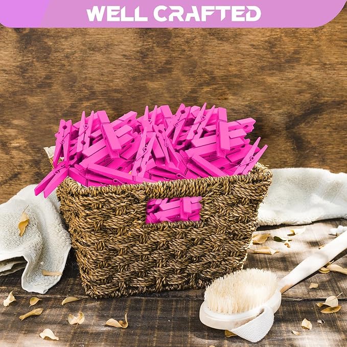 100 Pack Wooden Clothespins for Crafts, Colored Clothes Pins for Hanging - Image 4