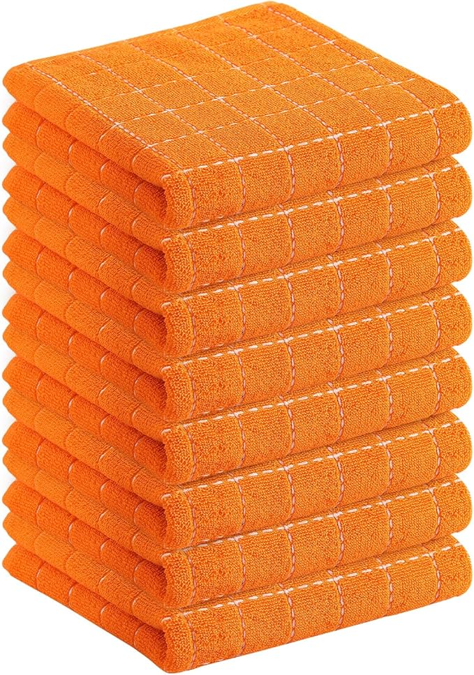 Homaxy 100% Cotton Terry Kitchen Towels, Checkered Designed, Soft and Super by Homaxy