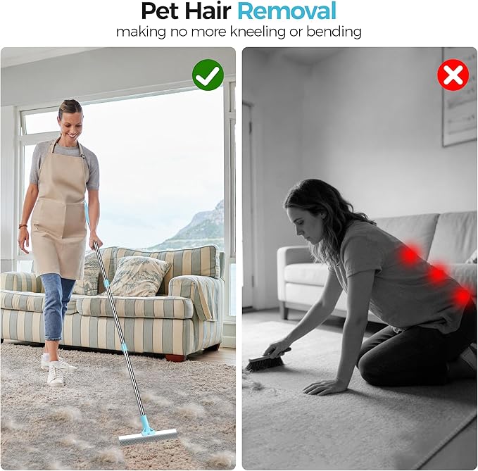 Carpet Rake for Pet Hair Removal, 2026 Upgraded Reusable Pet Hair Remover Broom - Image 2