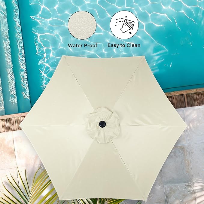 Simple Deluxe 9' Patio Umbrella Outdoor Table Market Yard Umbrella with Push Button Tilt/Crank - Image 5