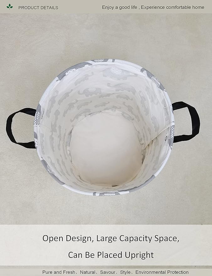 Round waterproof laundry basket gift basket, suitable - Image 4