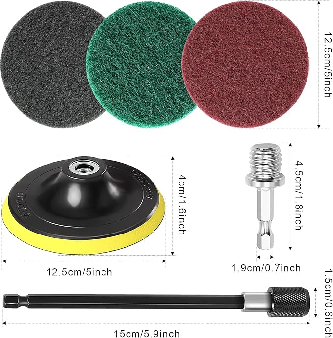 Power Scrub Pads Drill Attachment, GOH DODD 30 Pieces 5 Inch Headlight - Image 2