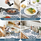 Findosom Floral Dish Drying Mat, Cuttable Drying Mat - Image 9