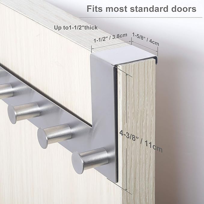 WEBI Over The Door Hook Door Hanger:Over The Door Towel Rack - Image 3