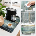 Coffee Bar Mat 24x16 Inch, Wood Grain Panel Design, Absorbent Hide Stain Rubber - Image 4