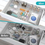 7 PCS Clear Plastic Drawer Organizers Set, 4 Size Desk Drawer Organizer Trays - Image 4