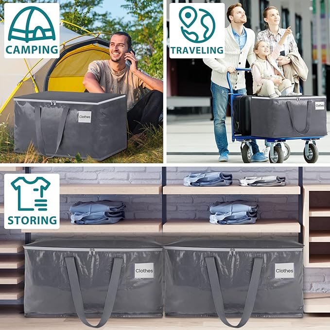 Moving Bags Heavy Duty with Strong Zippers and Handles Collapsible Moving - Image 6
