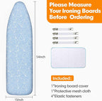Ironing Board Cover and Pad, 15x54 Standard Size Thick Iron Padding, Scorch & - Image 6