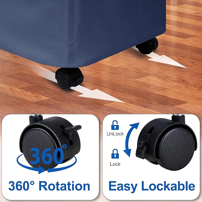 Slim Laundry Hamper with Lid and Wheels, Small Rolling Laundry Basket with - Image 4