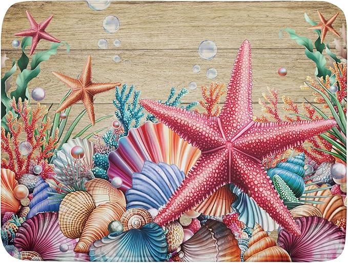 Summer Beach Dish Drying Mat by Giwawa
