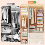 6 Tier Raised-Height Hanging Closet Organizer, Stackable Sweater Organizer - Image 9