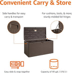 Amazon Basics Outdoor Storage Deck Box, Lockable, Weather-Resistant, 99 Gallon, Brown, for Patio Cushions, Gardening Tools, Pool Accessories - Image 2