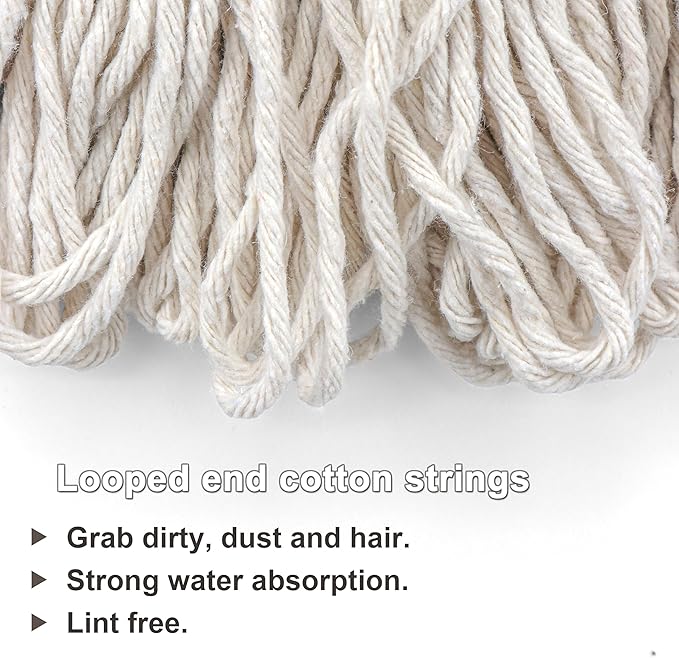 Cotton String Screw on Mop Replacement Head Compatible - Image 2