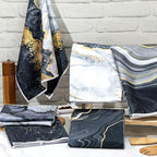 Boyiee Set of 6 Marble Kitchen Towels Gold Black Marble Tea Dish Towels 24 x 16 - Image 2