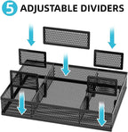 Marbrasse 2 Pack Desk Drawer Organizer, Mesh Drawer Organizer Tray - Image 2