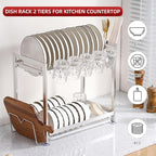 Dish Drying Rack, Double Layered countertop Kitchen Organizer - Image 2
