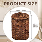 Ctosree 2 Pcs Wicker Trash Can Basket Woven Waste Basket - Image 2