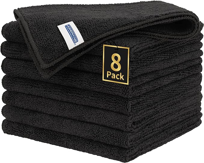 HOMERHYME Microfiber Cleaning Cloth, Premium 8 Pack Cleaning Towels, Lint-Free by HOMERHYME