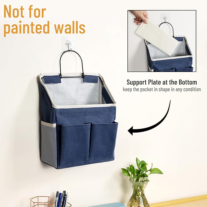 2pcs Wall Hanging Storage Bag, Small Door Closet Linen Fabric Pockets Organizer - Image 6
