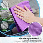 HOMERHYME Microfiber Cleaning Cloth, 12 Pack Window Glasses Cleaning Cloth - Image 3