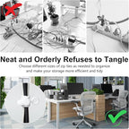 OneLeaf 30Pcs Cord Organizer, Silicone Cable Ties Reusable, Cord Ties - Image 7