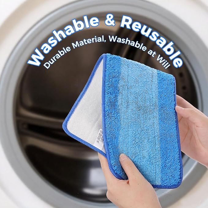 12-Pack Microfiber Cleaning Pads, 18-Inch Microfiber Mop Pads Compatible - Image 4