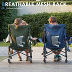 Portal Outdoor Rocking Chair Camping Folding Portable Rocker with Cup Holder Side Pocket Carry Bag, Support 350LBS (Mesh Blue) - Image 8