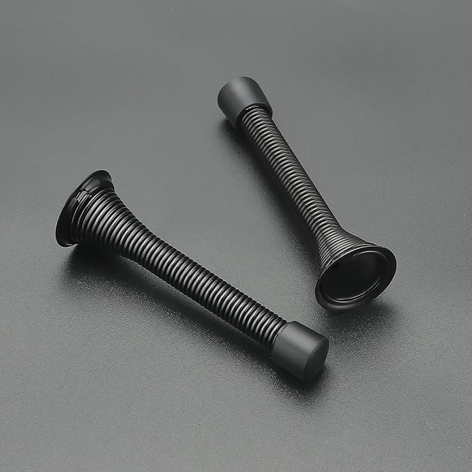 Ravinte Door Stoppers, 6 Pack Black Spring Door Stops - Image 2