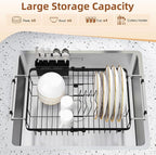 romision Expandable Dish Drying Rack Over The Sink Small Metal Stainless Steel - Image 7