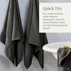 NY Loft 100% Cotton 4 Pack Bath Towels, Dark Grey, OEKO-TEX Certified, Machine - Image 3