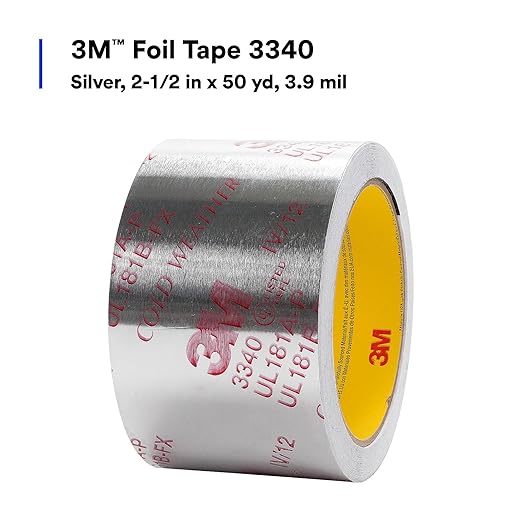 3M Aluminum Foil Tape 3340, 2.5" x 50 yd, 4.0 mil, Sealing and Patching Hot and - Image 3