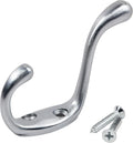 Rok Hardware Heavy Duty Dual Coat Hook, Brushed Chrome, 10 Pack ROKCH101BCH by Rok
