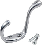 Rok Hardware Heavy Duty Dual Coat Hook, Brushed Chrome, 10 Pack ROKCH101BCH by Rok