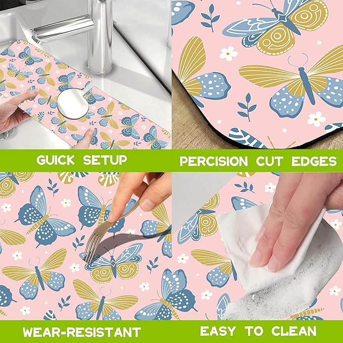 Kitchen Sink Splash Guard Faucet Mat Super Absorbent Fast Drying Mat Guard - Image 5