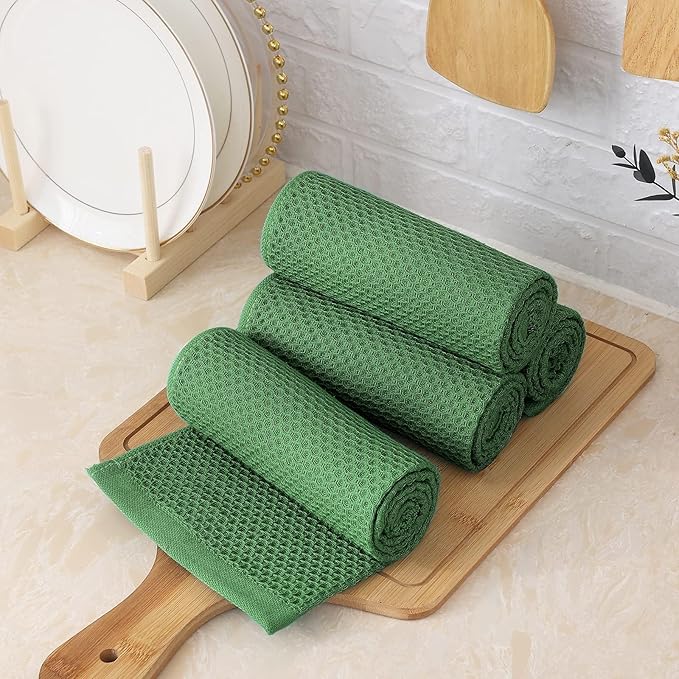 Homaxy 100% Cotton Waffle Weave Kitchen Towels, 13 x 28 Inches Super Absorbent - Image 6