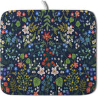 Flower Floral Dish Drying Mat Microfiber Navy Blue Absorbent Drying Pad by Giwawa