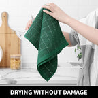 Homaxy 100% Cotton Terry Kitchen Towels, Checkered Designed, Soft and Super - Image 4