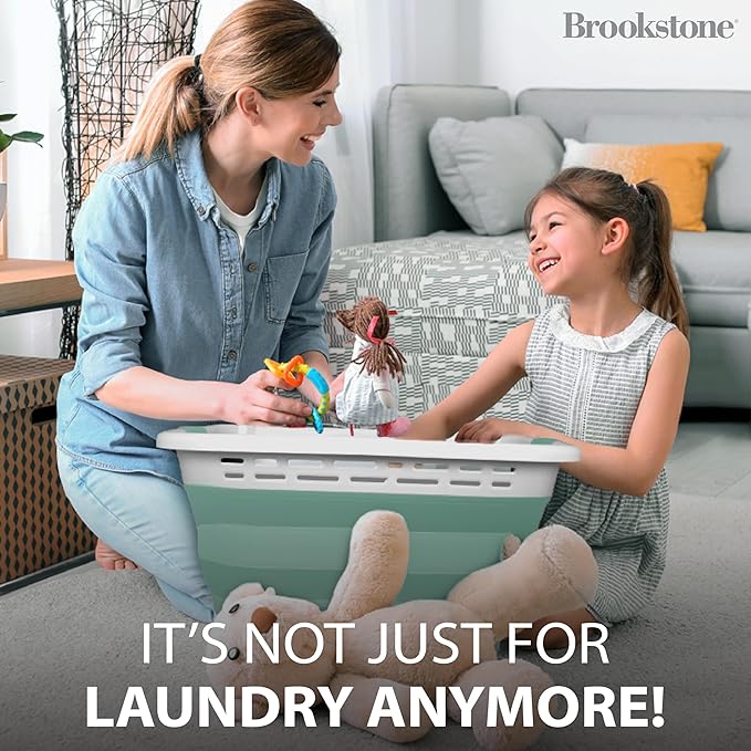 BROOKSTONE 11 GALLON XL 24" Collapsible Laundry Basket & Clothes Hamper - Image 5